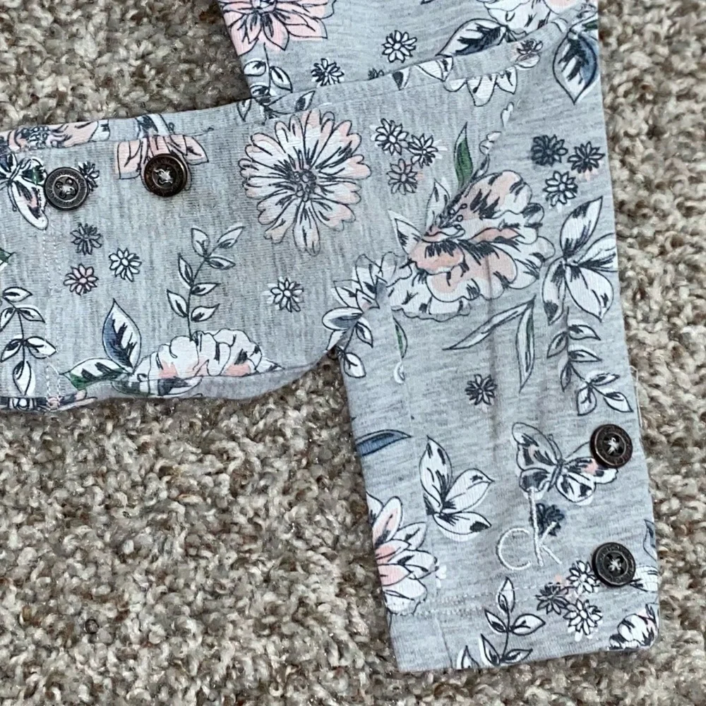Calvin Klein Floral Gray Baby Girl Leggings 18M